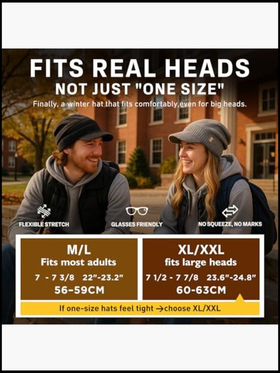 100% Merino Wool Fleece Lined Slouchy Beanie with Brim for Men Women main image 4